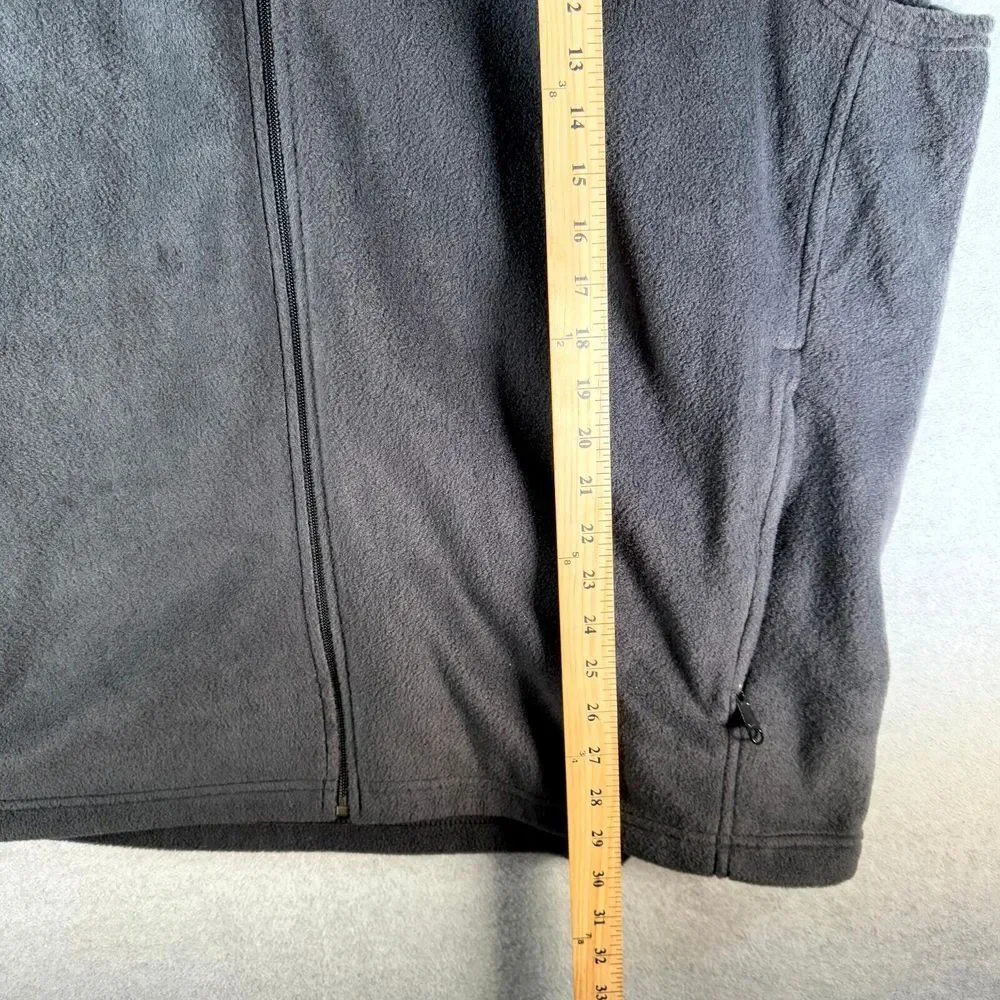 Columbia Steens‎ Mountain Fleece Vest Men's 2X Black Full Zip Pockets Mock Neck